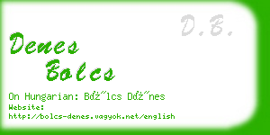 denes bolcs business card